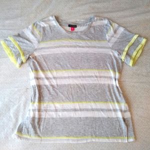 Vince Camuto Gray white striped Top